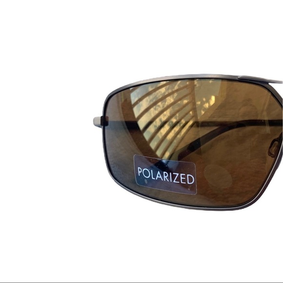 Charmant Polarized Brown Tinted Lenses Double Bridge Titanium Frame Sunglasses - Picture 3 of 15